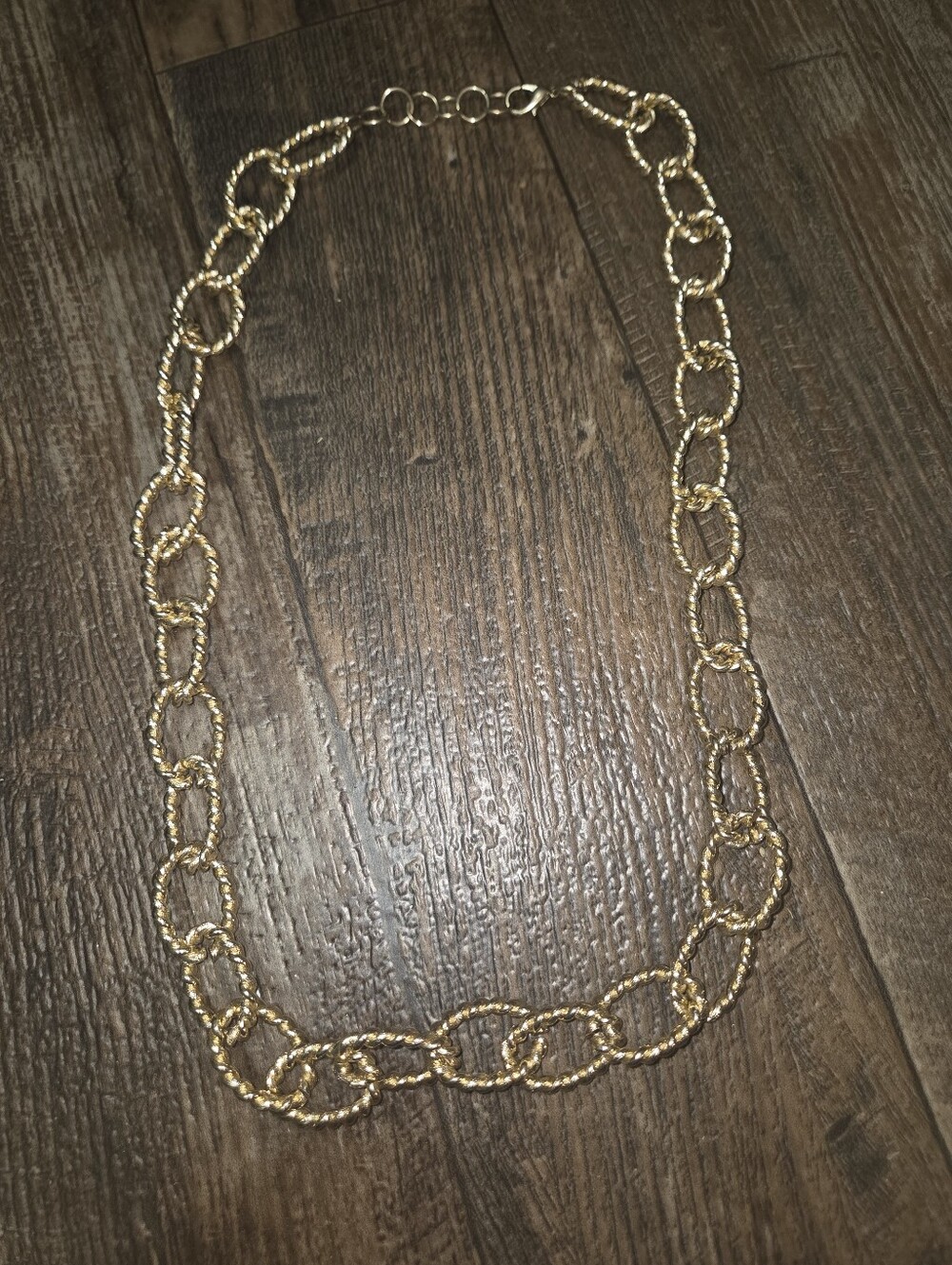 Vintage classic gold-colored oval link chain necklace Light weight